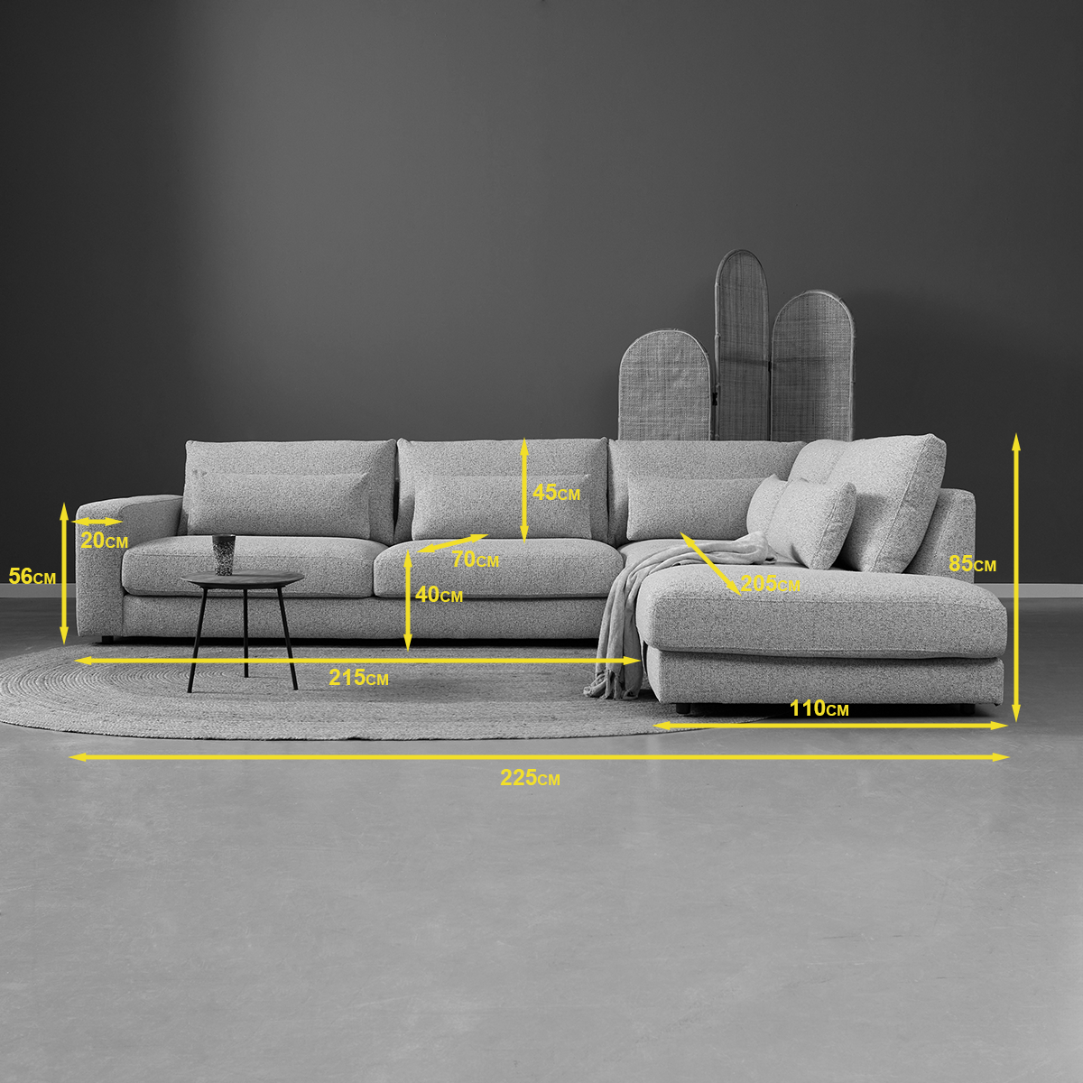 PEPP interiors COMO met rechte chaise longue links - Puente 09